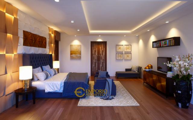 Desain Kamar Tidur Rumah Villa Bali 2 Lantai Bapak Tantra di Medan