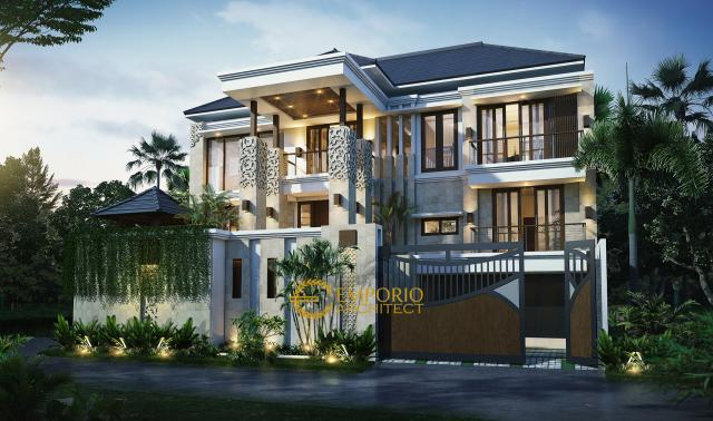 Gambar 1 Desain Rumah Villa Bali 3 Lantai Bapak Teguh di  Jakarta