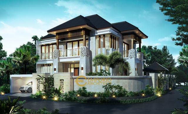 Desain Rumah Villa Bali 2 Lantai Bapak Tony di Makassar