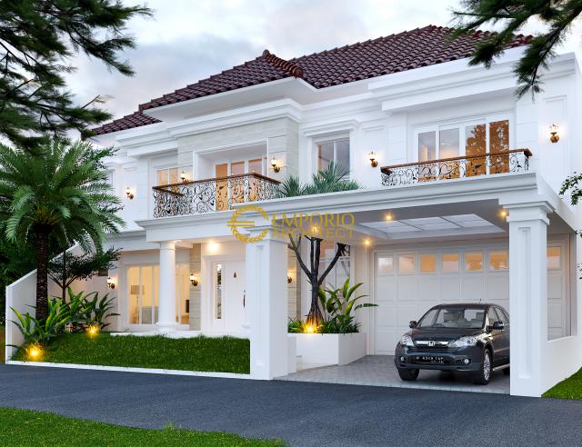 Gambar 1 Desain Rumah Classic 2 Lantai Bapak Yanson Hutabarat di  Cibubur, Jakarta