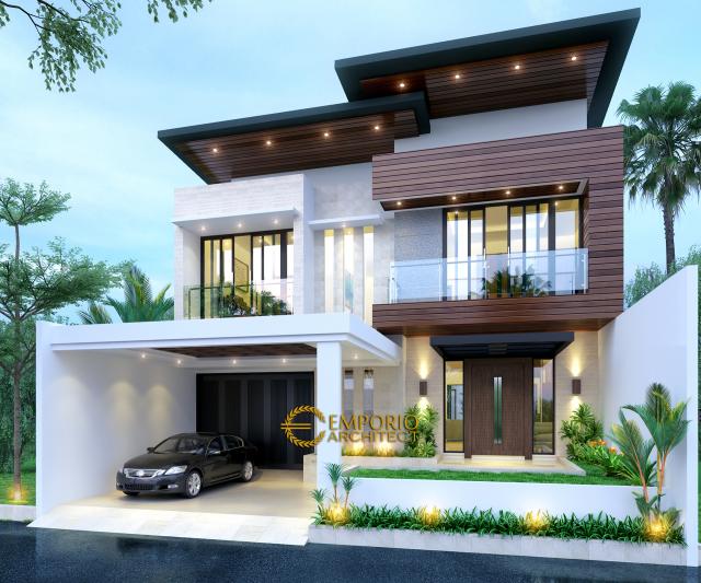 Gambar 1 Desain Rumah Modern 2 Lantai Ibu Anisa di  Jatibening, Bekasi