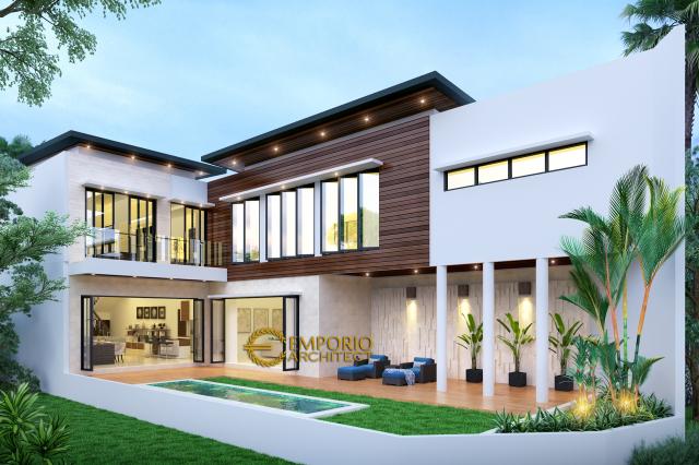 Desain Tampak Belakang Rumah Modern 2 Lantai Ibu Anisa di Jatibening, Bekasi