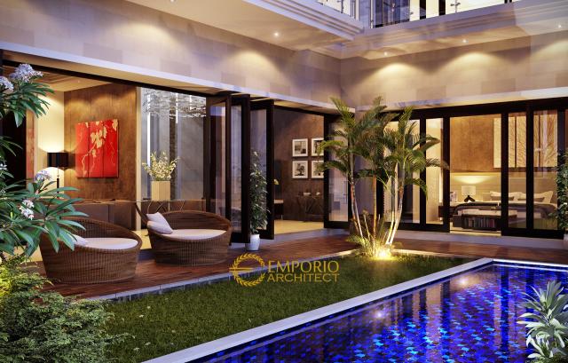 Desain Rumah Villa Bali 2 Lantai Ibu Dewi Ariyanti di Pamulang, Banten