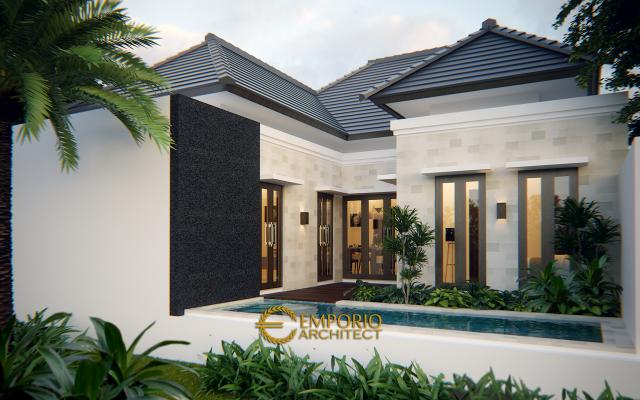 Desain Tampak Belakang Rumah Villa Bali 1 Lantai Ibu Efa di Nusa Tenggara Barat