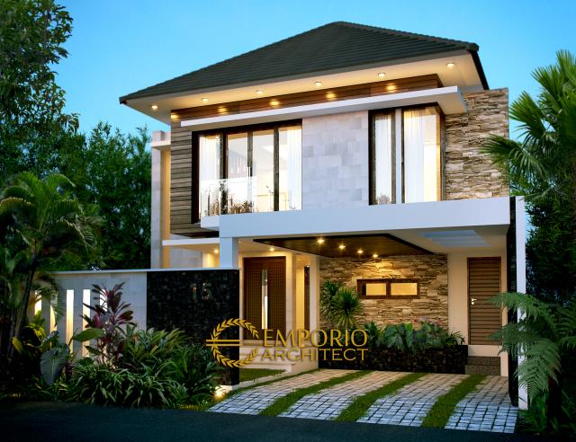 Desain Exterior Rumah Modern 2 Lantai Ibu Ella di Jakarta