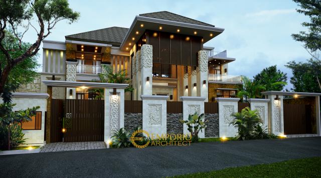 Desain Rumah Villa Bali 2 Lantai Ibu Hapsari II di Cibubur, Jakarta Timur