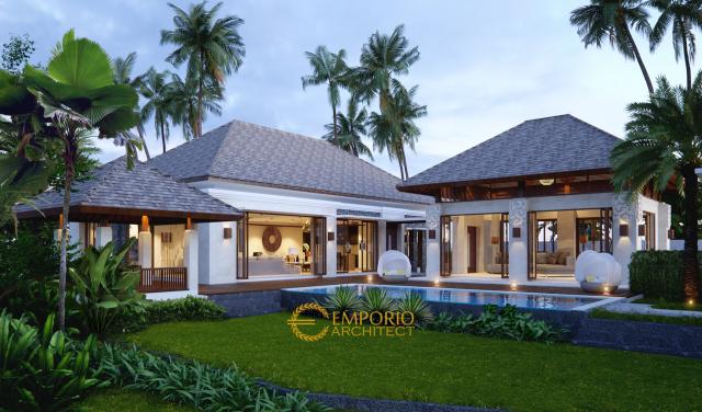 Desain Rumah Villa Bali 2 Lantai Ibu Heri di Pamulang, Tangerang Selatan