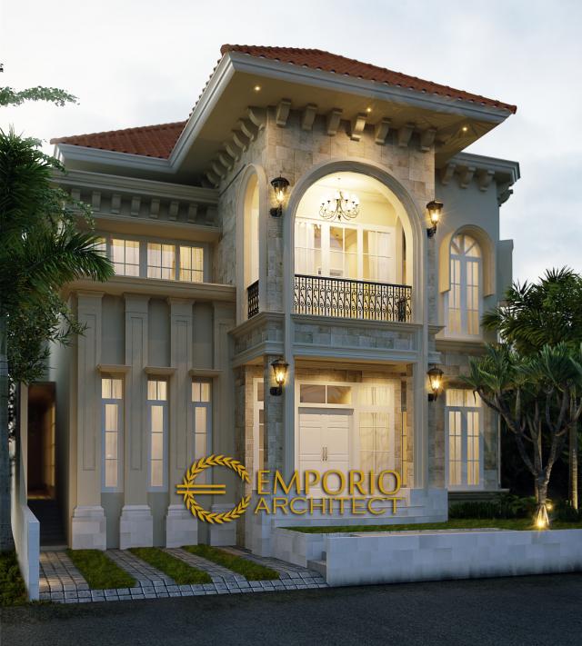 Gambar 1 Desain Rumah Mediteran 2 Lantai Ibu Kiki di  Jakarta