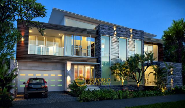 Gambar 1 Desain Rumah Modern 2 Lantai Ibu Lily di  Aceh