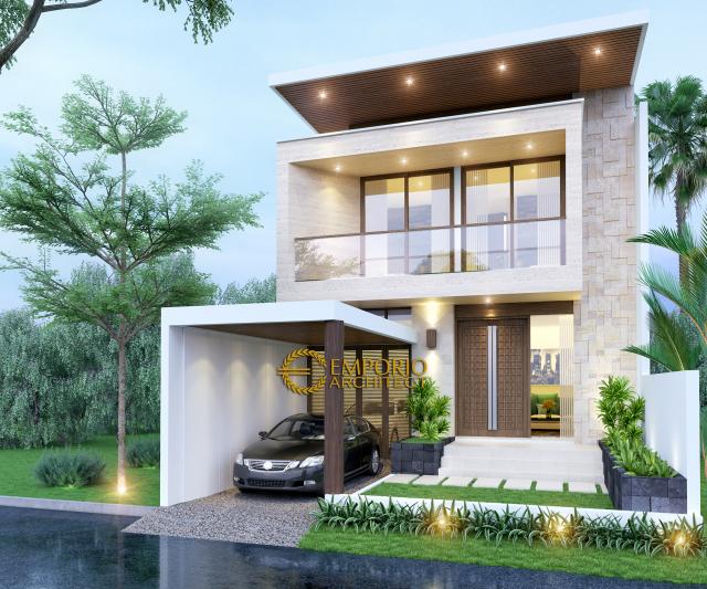 Gambar 1 Desain Rumah Modern 2 Lantai Ibu Ocha di  Jakarta