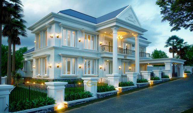 Desain Rumah Classic 2 Lantai Ibu Richard di Bogor, Jawa Barat