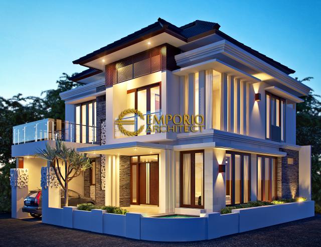 Desain Exterior Rumah Hook Villa Bali 2 Lantai Ibu Rini di Jakarta