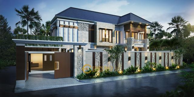 Desain Rumah Villa Bali 2 Lantai Ibu Santa di Probolinggo, Jawa Timur