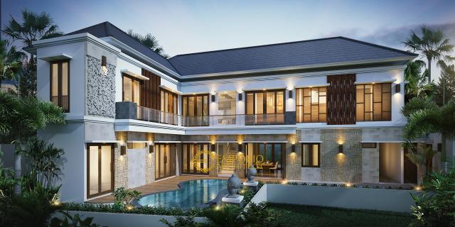 Desain Rumah Villa Bali 2 Lantai Ibu Santa di Probolinggo, Jawa Timur