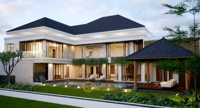 Desain Rumah Villa Bali 2 Lantai Ibu Tirza di Jakarta