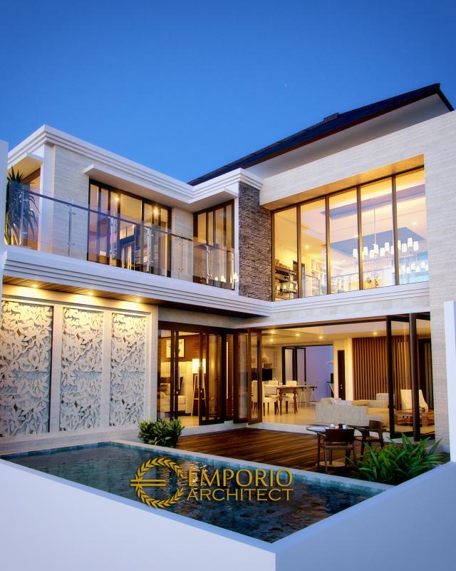 #facadedesign - Mrs. Yunita Villa Bali House 3 Floors Design - Cibubur, Jakarta - Code 11117