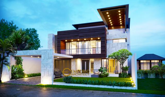 Gambar 1 Desain Rumah Modern 2 Lantai Bapak Andri di  Cikarang, Bekasi