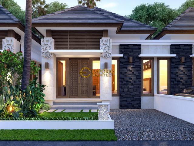 Desain Exterior 1 Ubud Hills Style Villa Bali 1 Lantai di Bekasi