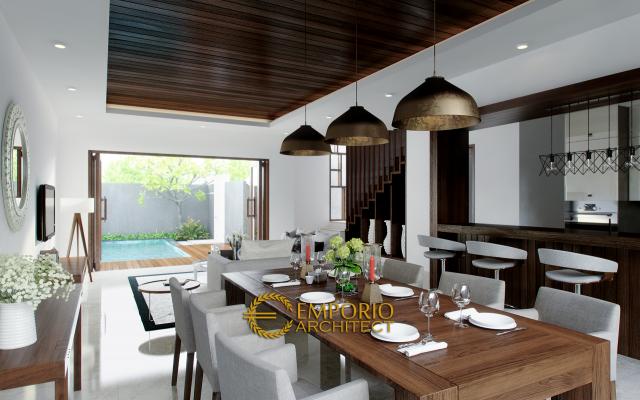 Desain Ruang Makan Villa Style Villa Bali 2 Lantai Bapak Agung Adhy di Ubud, Bali