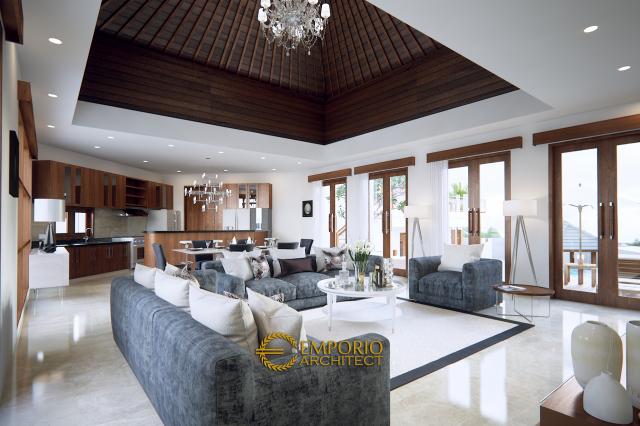 Desain Ruang Keluarga Villa Style Villa Bali 2 Lantai Ibu Ni Luh di Ubud, Bali