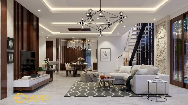 Gambar 2 Desain Rumah Modern 2 Lantai Bapak Hayadi di  Jakarta Barat