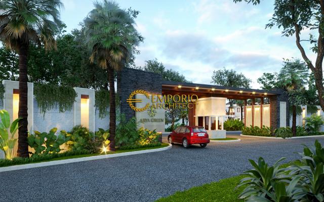 Desain Gateway Perumahan Arya Green Pamulang Villa Bali 2 Lantai Lebar 6 by Abipraya Properti di Jakarta