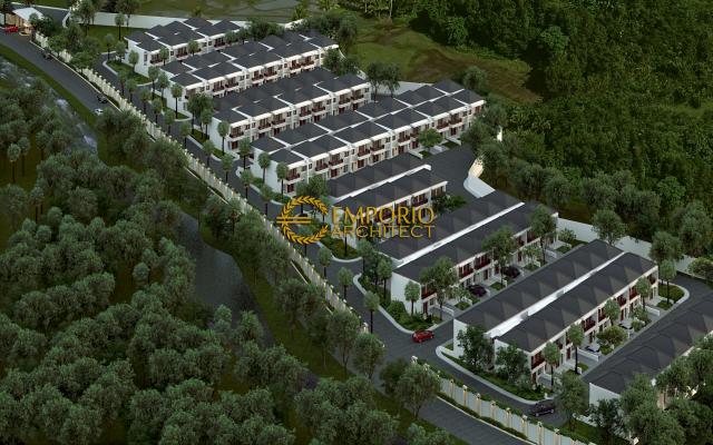 Desain Aerial View Perumahan Arya Green Pamulang Villa Bali 2 Lantai Lebar 6 by Abipraya Properti di Jakarta