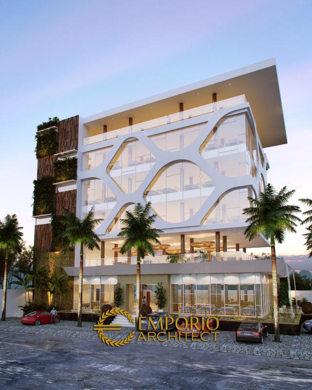 #facadedesign - Mr. Rudi Antoni Modern Restaurant 6 Floors Design - Banjarbaru, Kalimantan Selatan - Code 11313