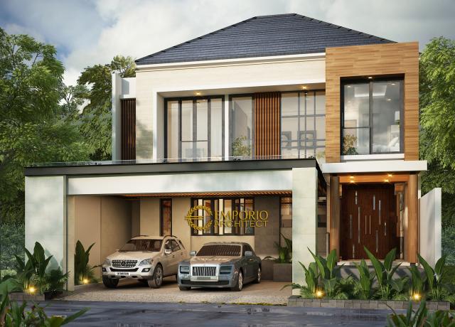 Desain Rumah Modern 2 Lantai Bapak Andrean Siahaan di  Jakarta Selatan