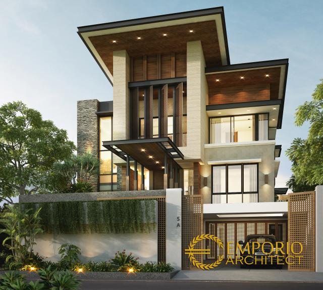 Desain Rumah Modern 3 Lantai Bapak Arnold II di  Jakarta