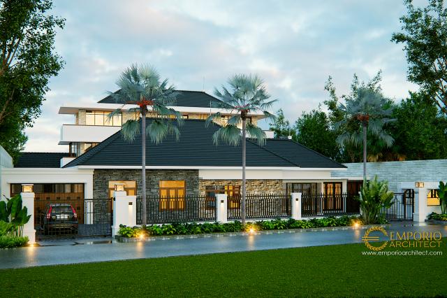 Desain Exterior 1 Rumah Modern Tropis 3 Lantai Bapak Boy di Jakarta