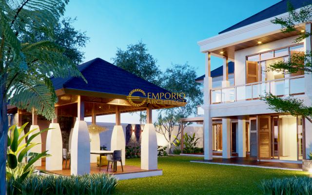 Desain Rumah Villa Bali 2 Lantai Bapak Buddy di Jakarta