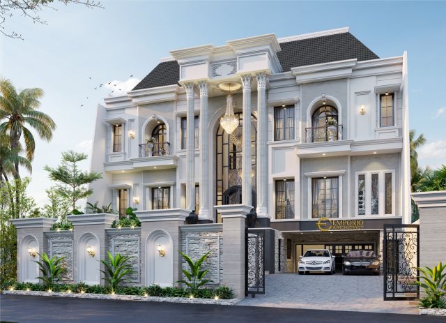 Desain Rumah Classic 3 Lantai Bapak CLV di  Jakarta Selatan