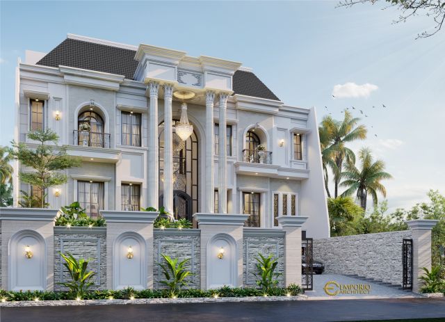 Gambar 2 Desain Rumah Classic 3 Lantai Bapak CLV di  Jakarta Selatan