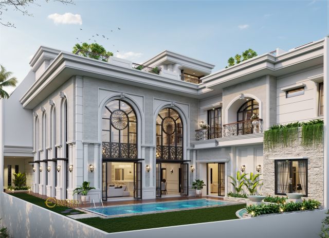 Desain Rumah Classic 3 Lantai Bapak CLV di Jakarta Selatan