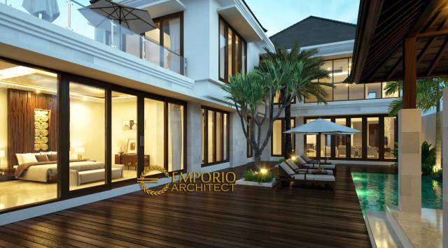 Desain Tampak Belakang Rumah Villa Bali 2 Lantai Bapak Ginting di Mamuju, Sulawesi Barat