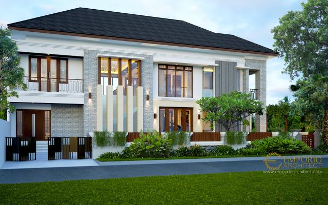 Desain Tampak Belakang Rumah Villa Bali 2 Lantai Bapak Halim di Jakarta