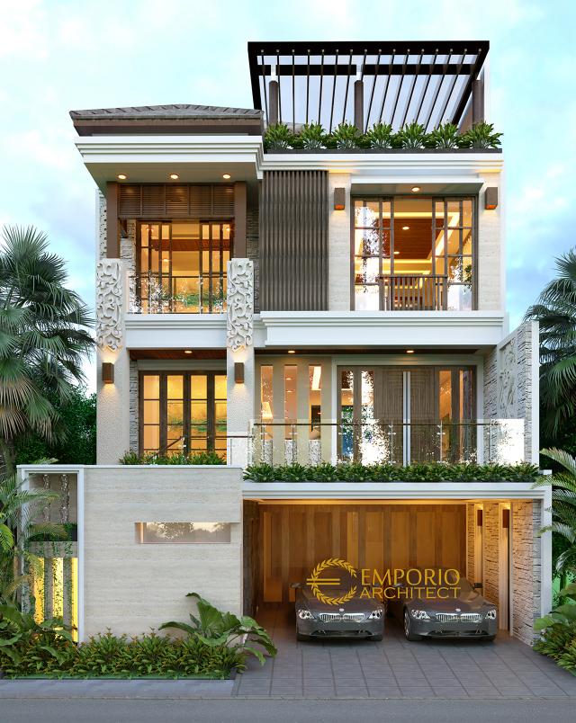 Gambar 1 Desain Rumah Villa Bali 3 Lantai Ibu dan Bapak Rifki di  Jakarta