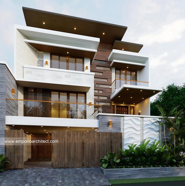 Desain Rumah Modern 3 Lantai Bapak Iswandi di Bekasi