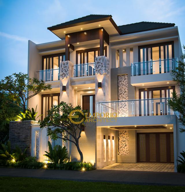 Desain Rumah Villa Bali 3 Lantai Bapak Leo di Bintaro, Tangerang