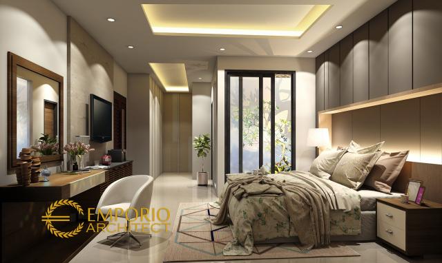 Desain Kamar Tidur Rumah Modern 3 Lantai Bapak Yanuarso di Jakarta