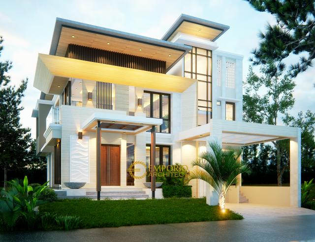 Desain Rumah Modern 2 Lantai Ibu Dina di  BSD, Tangerang Selatan, Banten