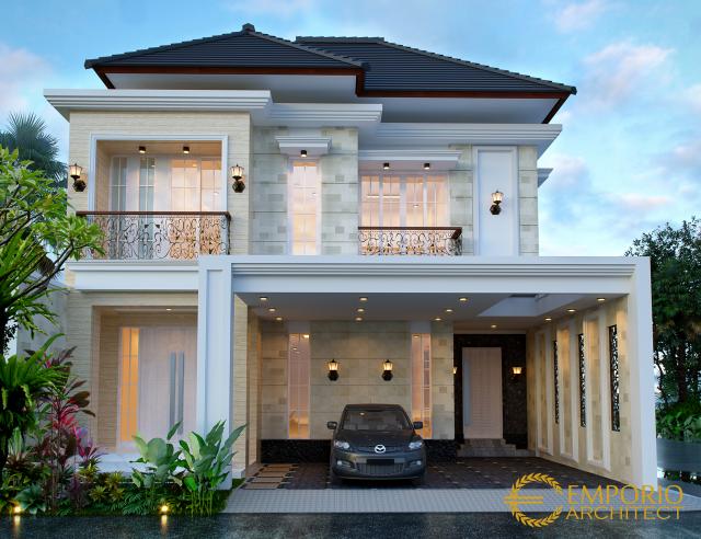 Desain Tampak Depan Rumah Modern 2 Lantai Ibu Elsyah di Jakarta