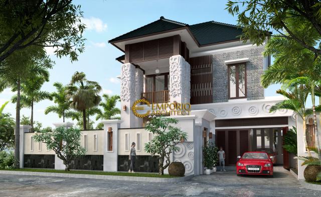 Desain Exterior 1 Rumah Villa Bali 2 Lantai Ibu Fara Duister di Jakarta