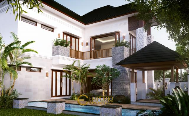 Desain Exterior 2 Rumah Villa Bali 2 Lantai Ibu Fara Duister di Jakarta