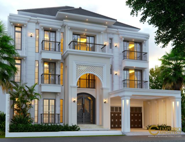 Desain Rumah Classic 3 Lantai Ibu INS di  Jakarta