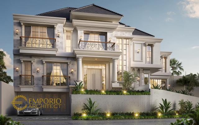 Desain Rumah Classic 3 Lantai Ibu Jennifer di Jakarta