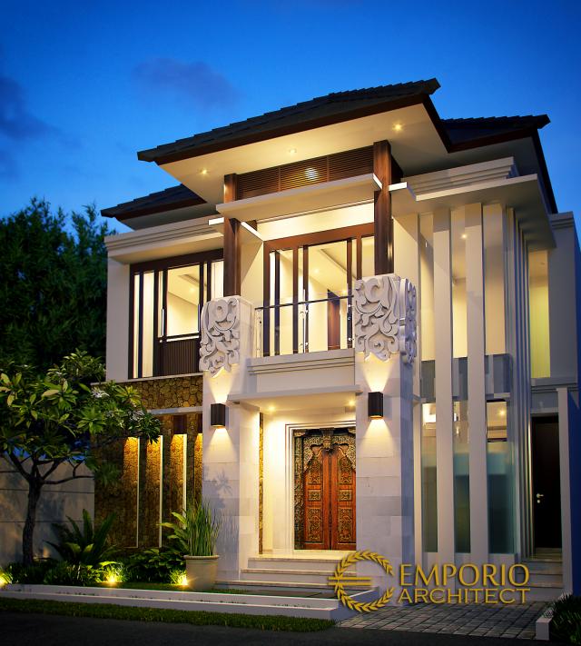 Gambar 1 Desain Rumah Villa Bali 2 Lantai Ibu Katrina di  Depok, Jawa Barat