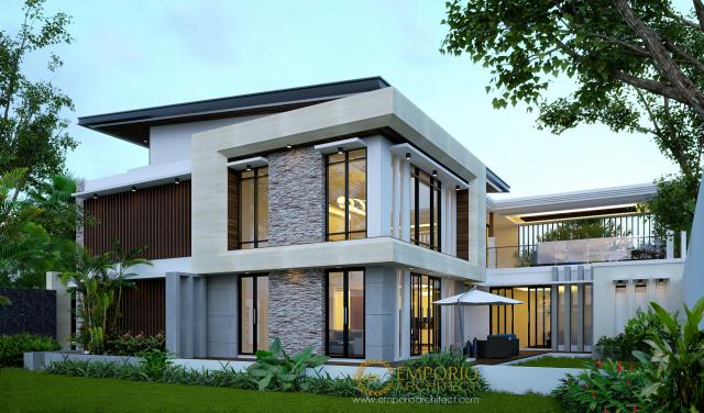 Desain Tampak Belakang Rumah Modern 2 Lantai Ibu Noni di Jakarta