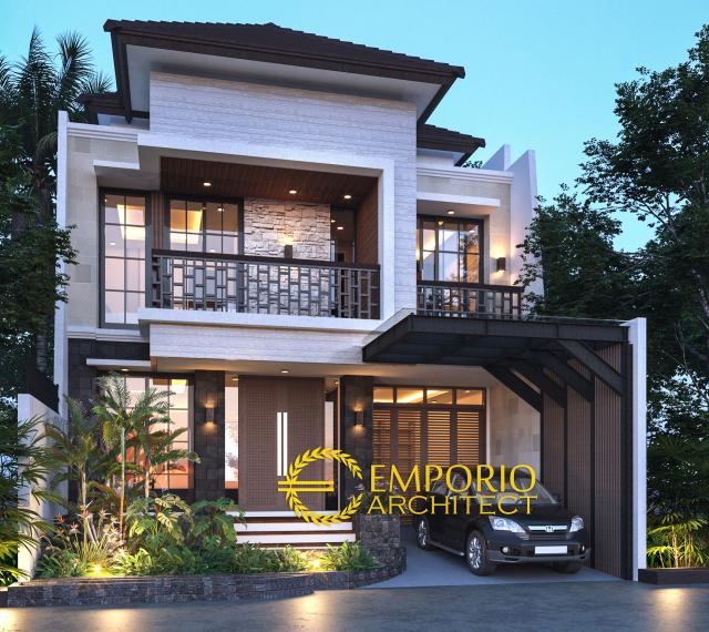 Desain Tampak Depan Rumah Modern 2 Lantai Ibu Dyah di Jakarta